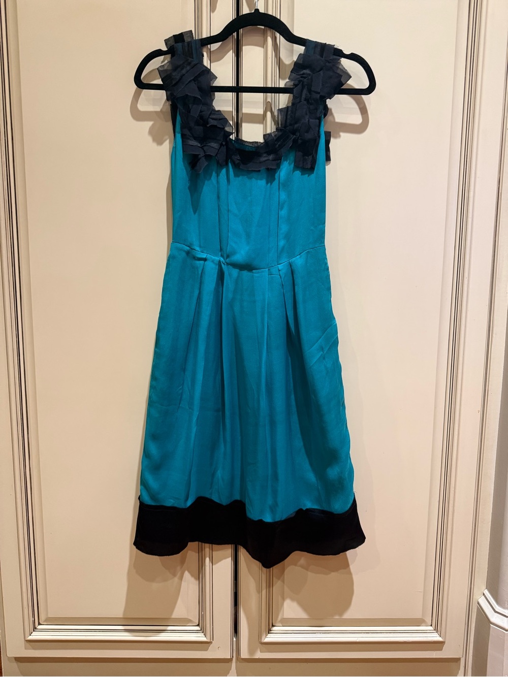 NWT Philosophy di Alberta Ferretti Silk Dress NWT Teal Sz 2 Made in Italy.